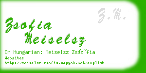 zsofia meiselsz business card